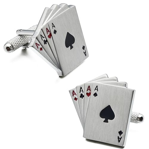 Playing Cards Game Cufflinks For Men With Gift Box