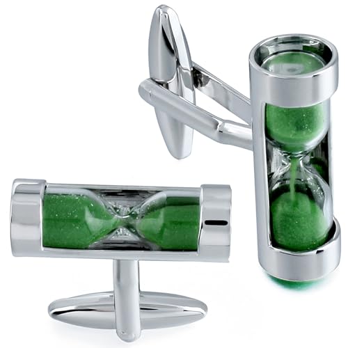 Green Hourglass Cufflinks For Men
