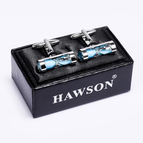 Blue Hourglass Cufflinks For Men With Gift Box