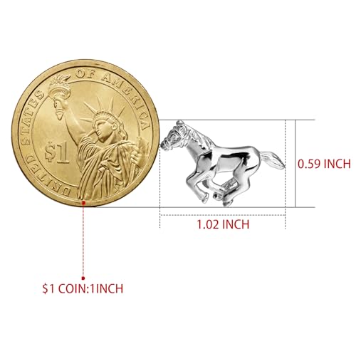 Shiny Silver Tone Galloping Horses Cufflinks For Men With Gift Box