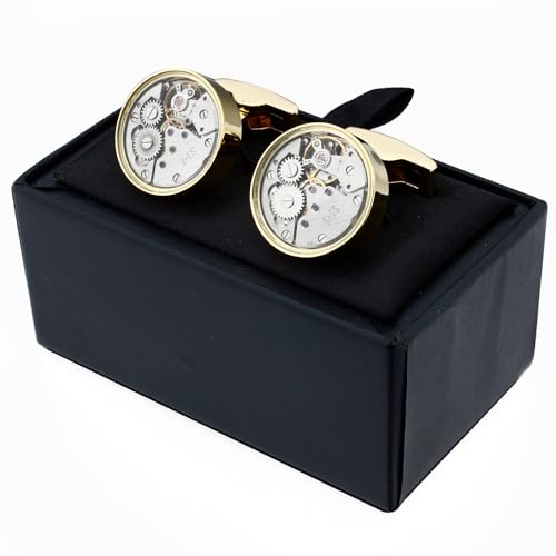 Watch Movement Cufflinks for Men with Gift Box