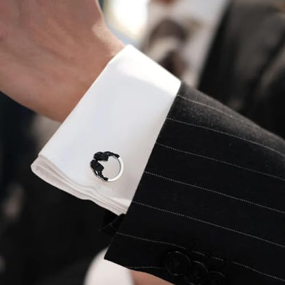 Black Headphone Cufflinks For Men With Gift Box