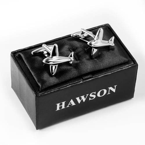 Airplane cufflinks for Men in Silver Tone