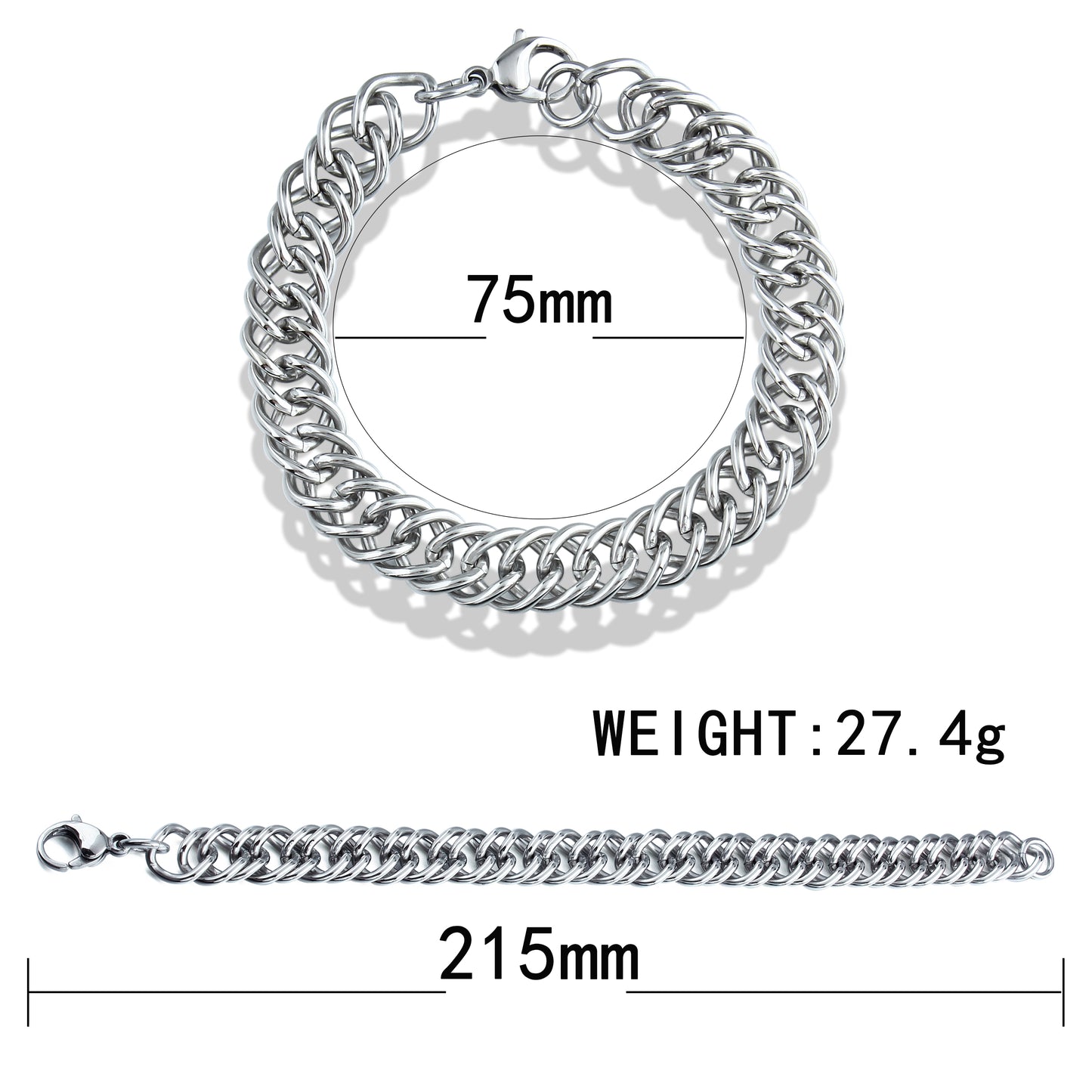 Assorted Stainless Steel Cuff Bangle & Chain Bracelet Mixed Set, Multiple Styles