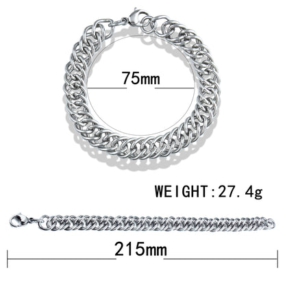 High-Quality Assorted Steel Cuff & Chain Bracelet | MOQ6