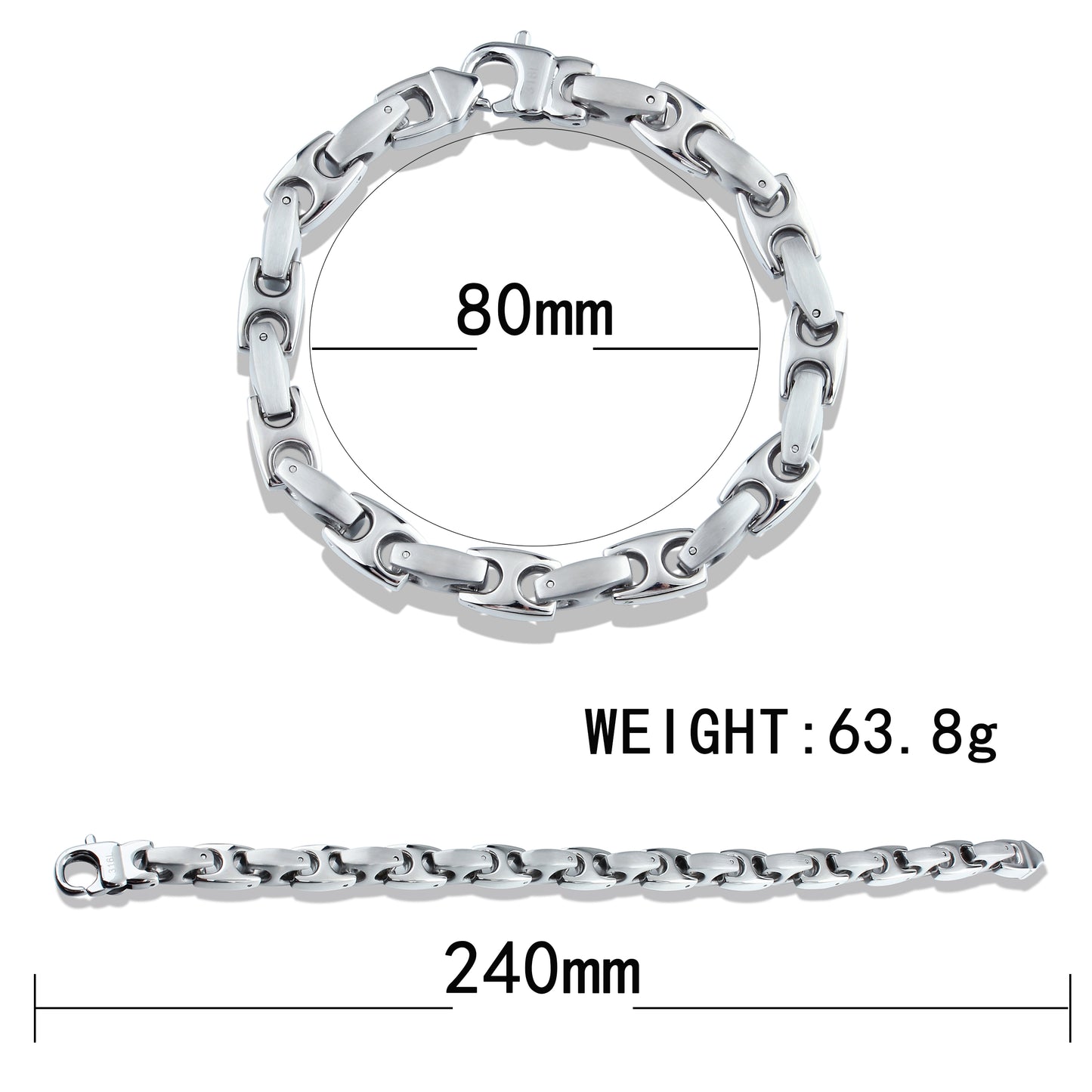 Assorted Stainless Steel Cuff Bangle & Chain Bracelet Mixed Set, Multiple Styles