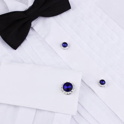 HAWSON Crystal Cufflinks and Studs Set for Men