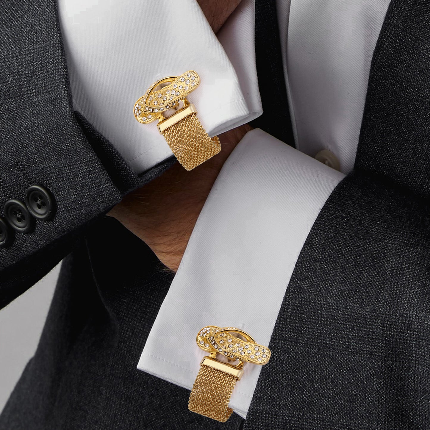 HAWSON Novelty Slipper Cufflinks with Chain