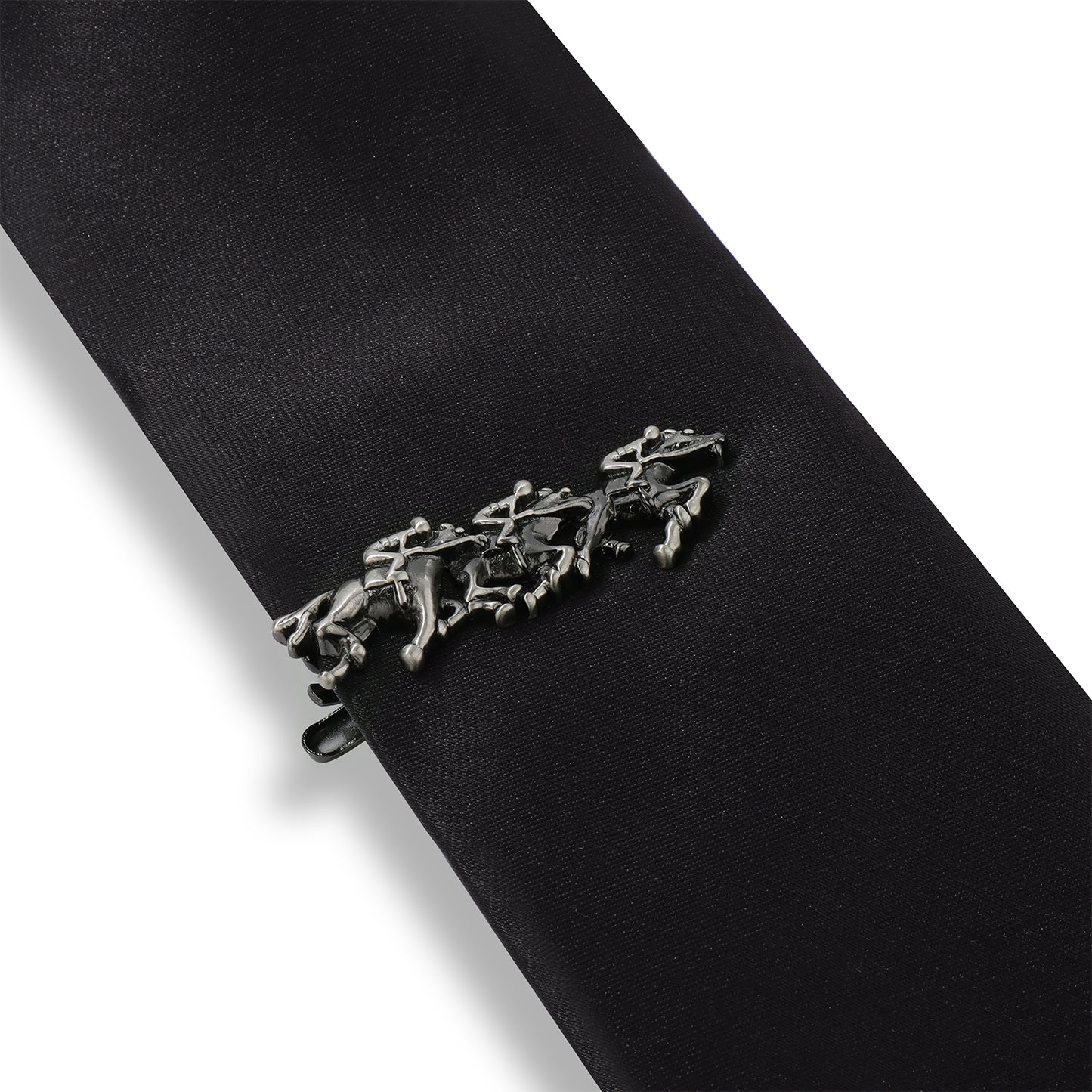 Horse Racing Tie Clip | 2 Inch Brass Antique Equestrian Tie Bar
