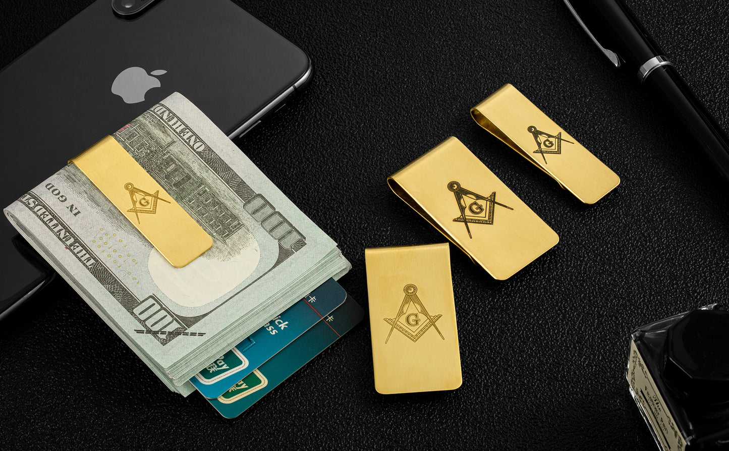4 Size Masonic Money Clip for Business