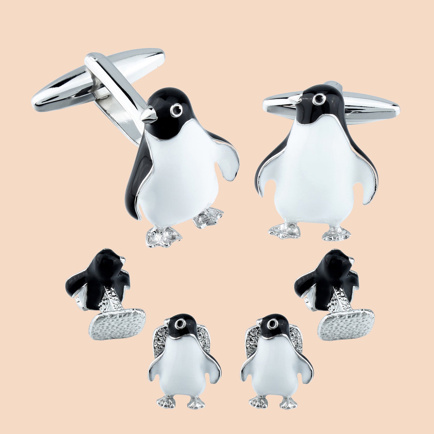 HAWSON Novelty  Penguin Cufflinks and Studs Set