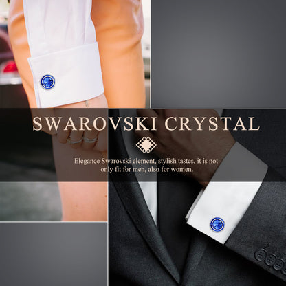 HAWSON Swarovski Crystal Cufflinks for Men