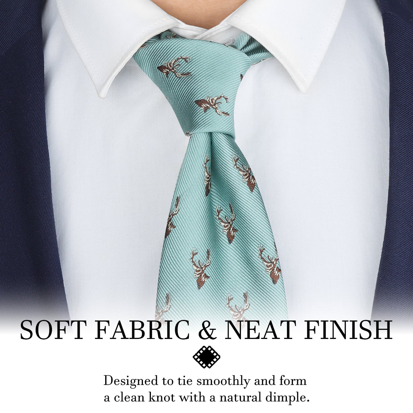 Fun reindeer pattern men's tie casual business style accessory