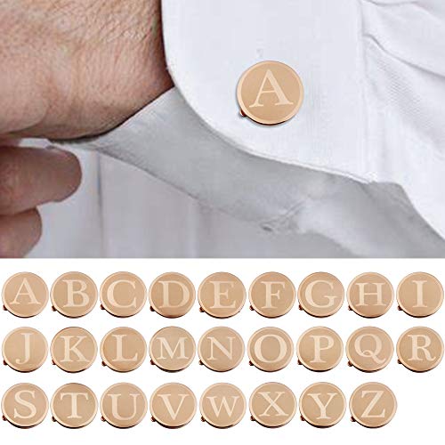 HAWSON Rose Gold Tone Initial Cufflinks for Men