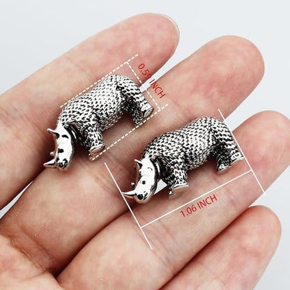 Textured Rhino Cufflinks For Men With Gift Box