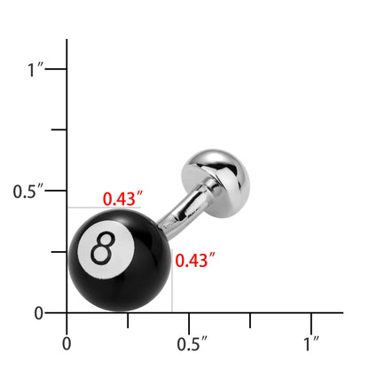 No. 8 Black Pool Ball Cufflinks For Men With Gift Box