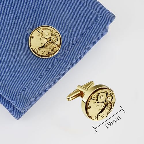 Gold Tone Watch Movement Cufflinks