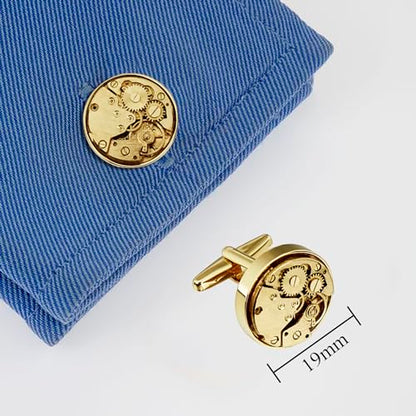 Gold Tone Watch Movement Cufflinks