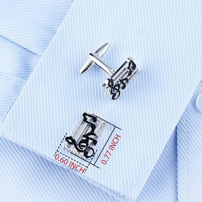 Square Shaped Musical Note Cufflinks For Men With Gift Box