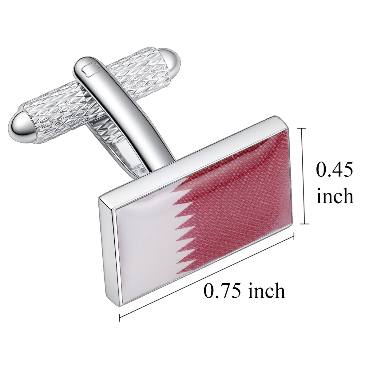 Qatar Flag Cufflinks, Enamel Cuff Links for Men Business Wedding Gift