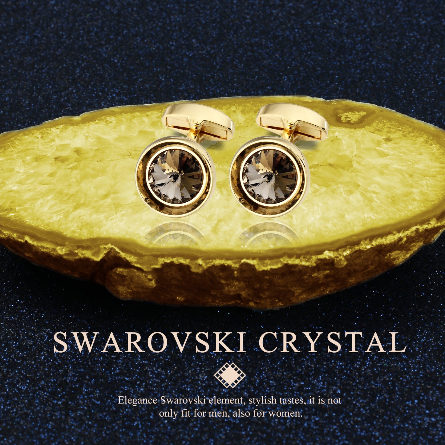 HAWSON Swarovski Crystal Cufflinks for Men