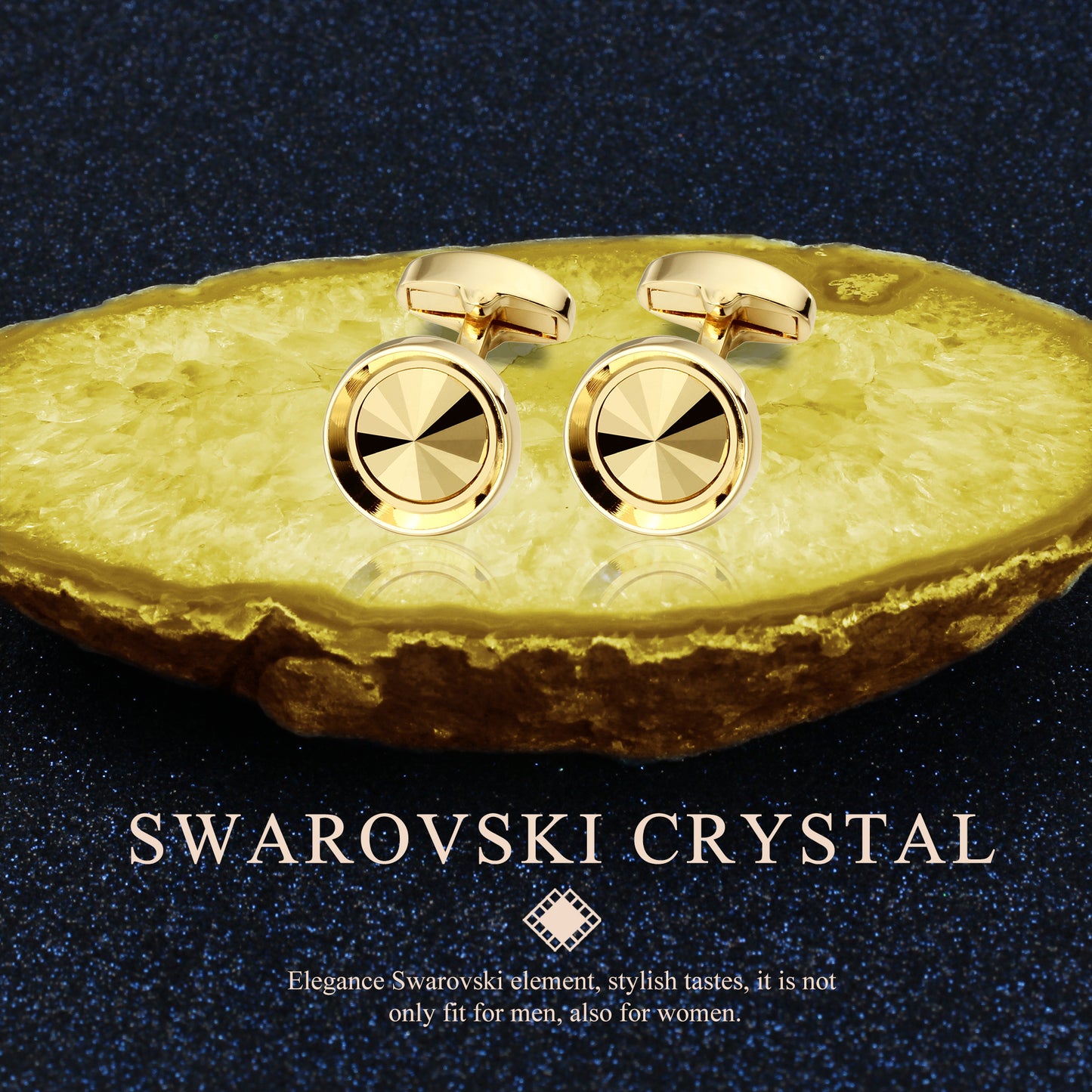 HAWSON Swarovski Crystal Cufflinks for Men