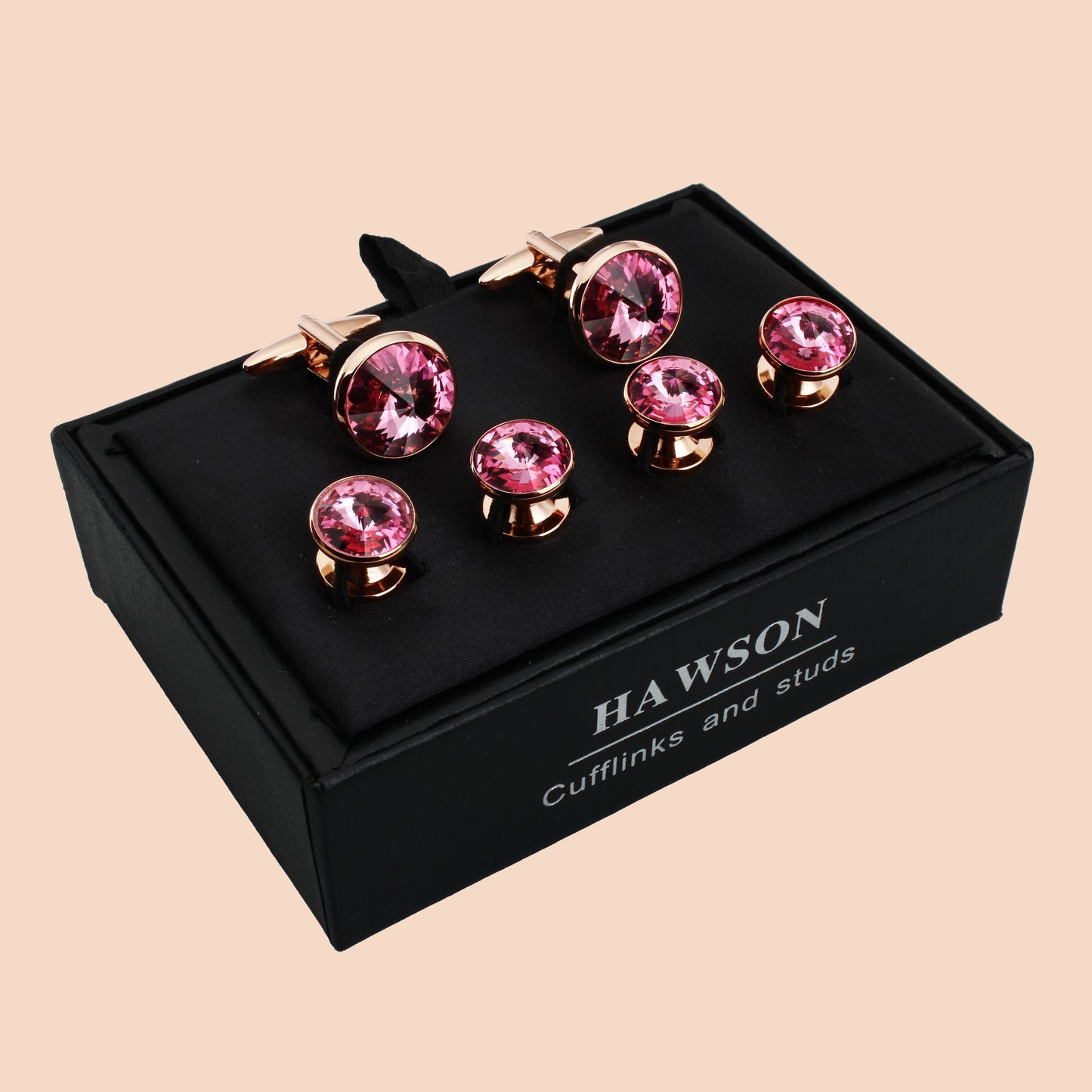 HAWSON Swarovski Crystal Cufflinks and Studs Set