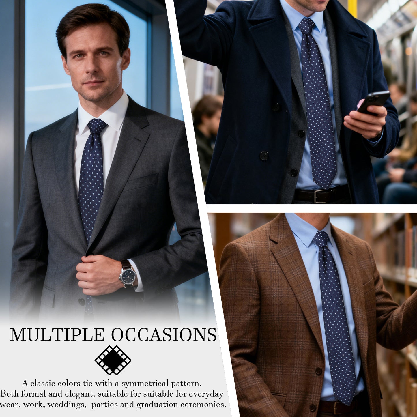 Star pattern men's fun tie casual business accessory