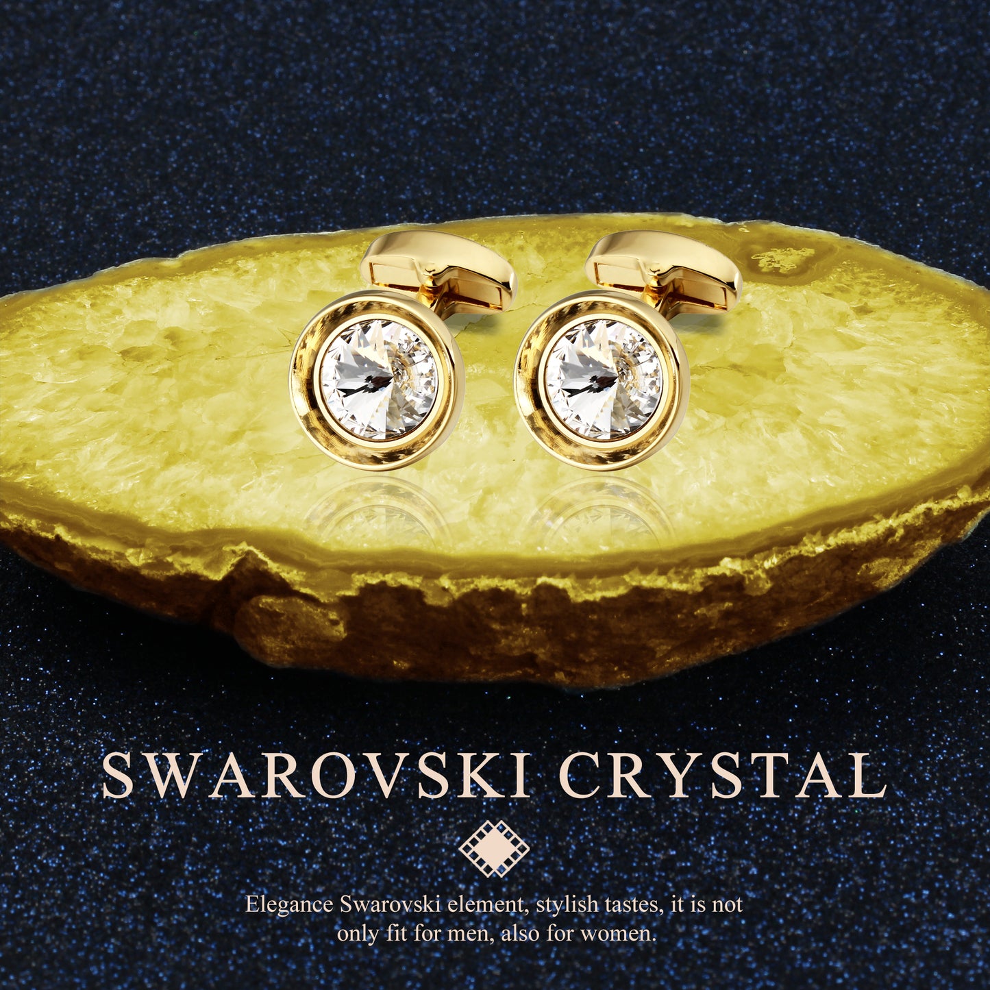 HAWSON Swarovski Crystal Cufflinks for Men