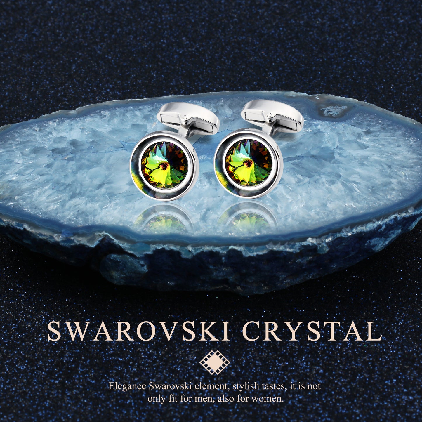 HAWSON Swarovski Crystal Cufflinks for Men