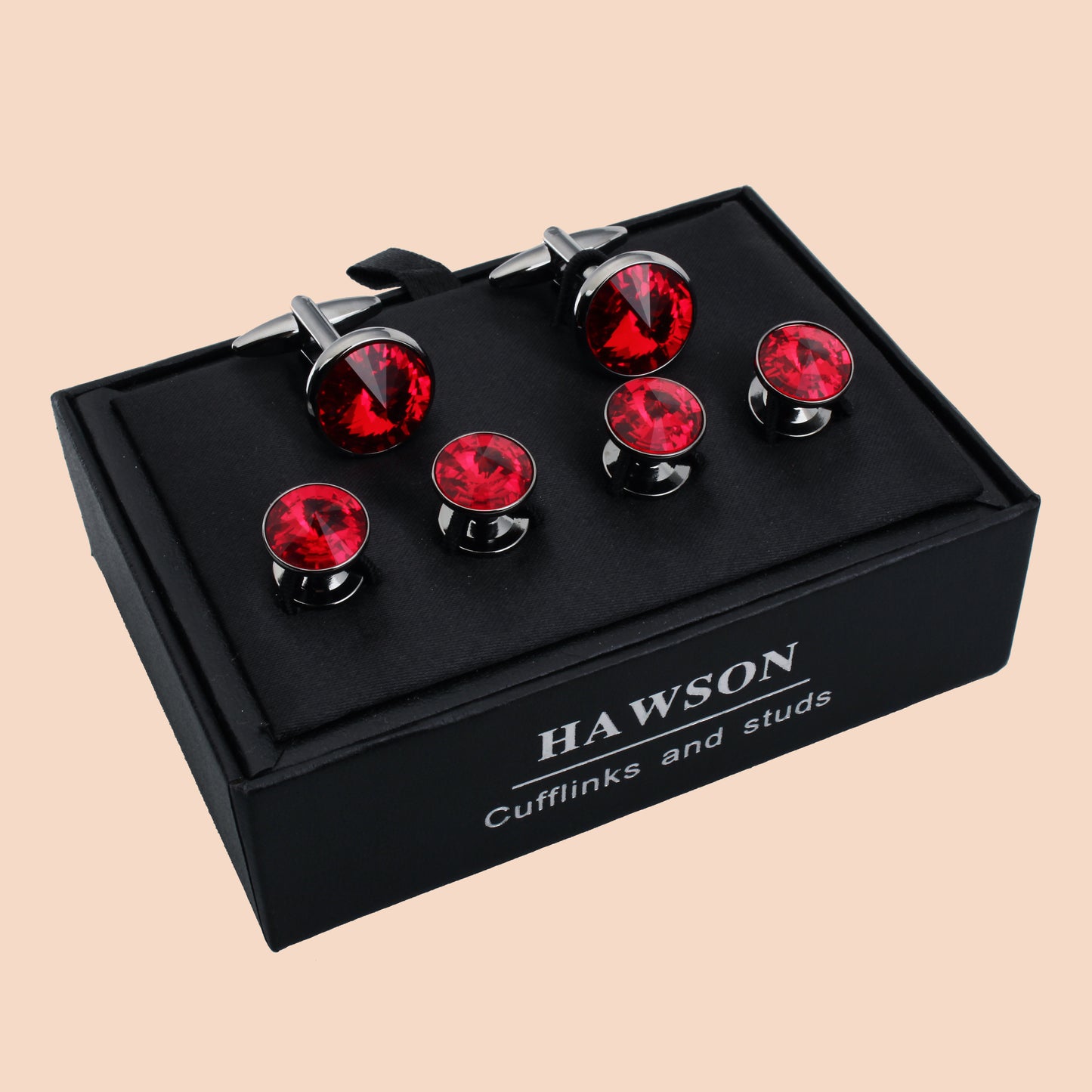 HAWSON Swarovski Crystal Cufflinks and Studs Set