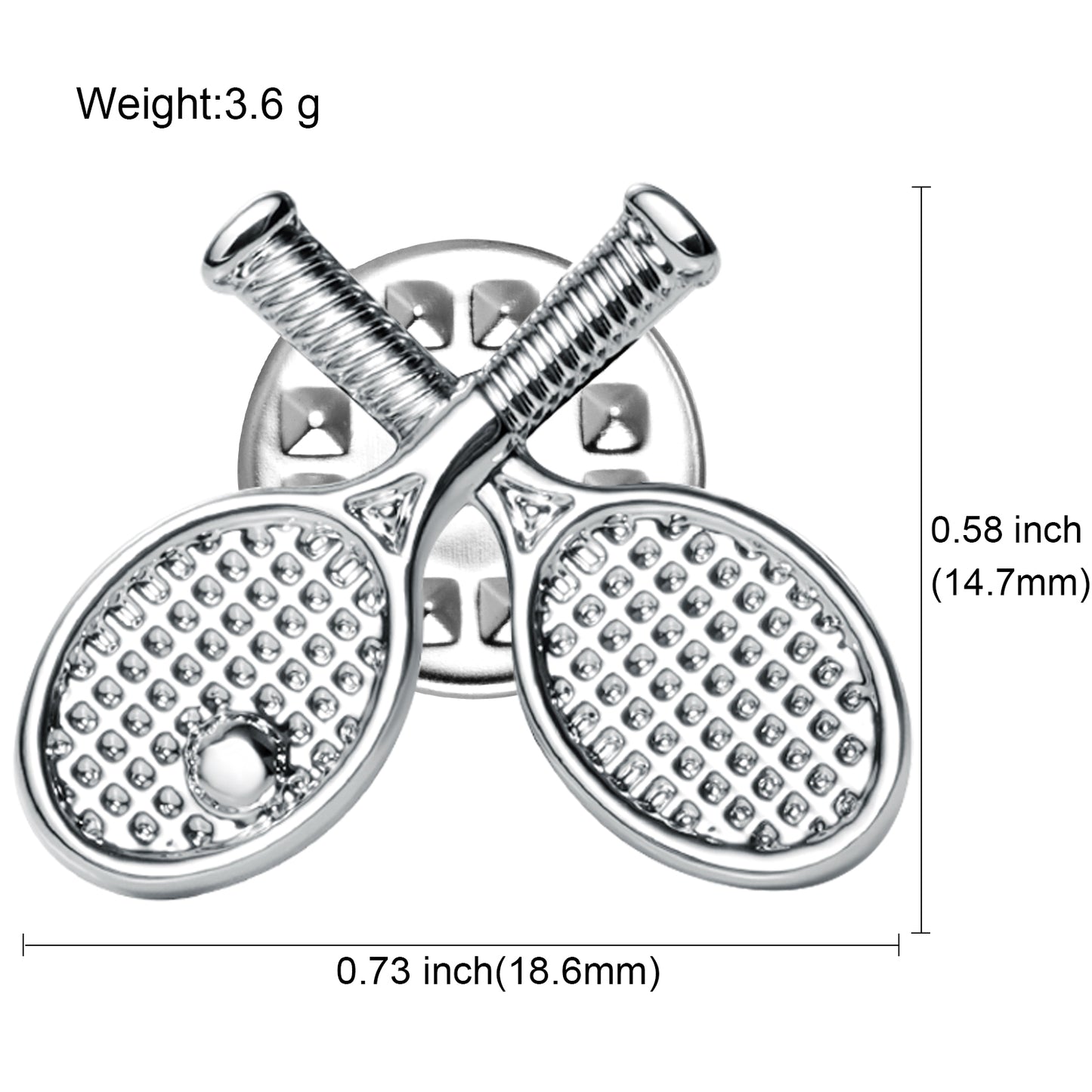Tennis Racket Lapel Pin Sports Enamel Brooch for Suit Jacket