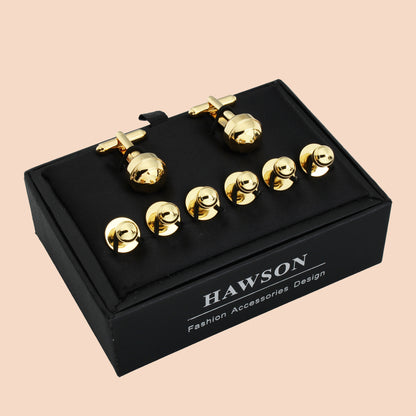 HAWSON Mental Cufflinks and Studs Set for Men