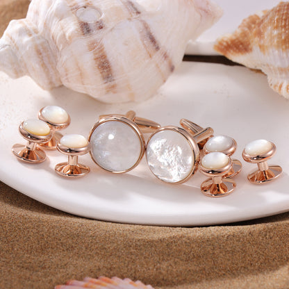 HAWSON Mother of Pearl Cufflinks and Studs for Men