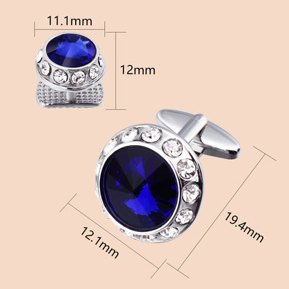 HAWSON Crystal Cufflinks and Studs Set for Men