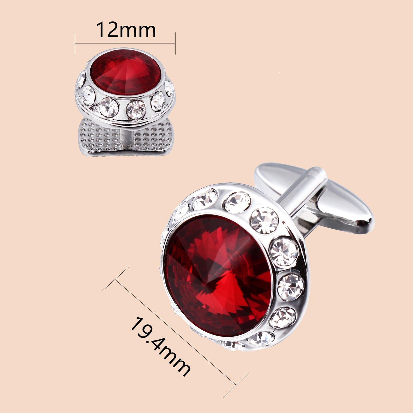 HAWSON Crystal Cufflinks and Studs Set for Men