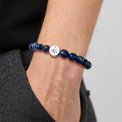 Masonic Natural Stone Beaded Bracelet