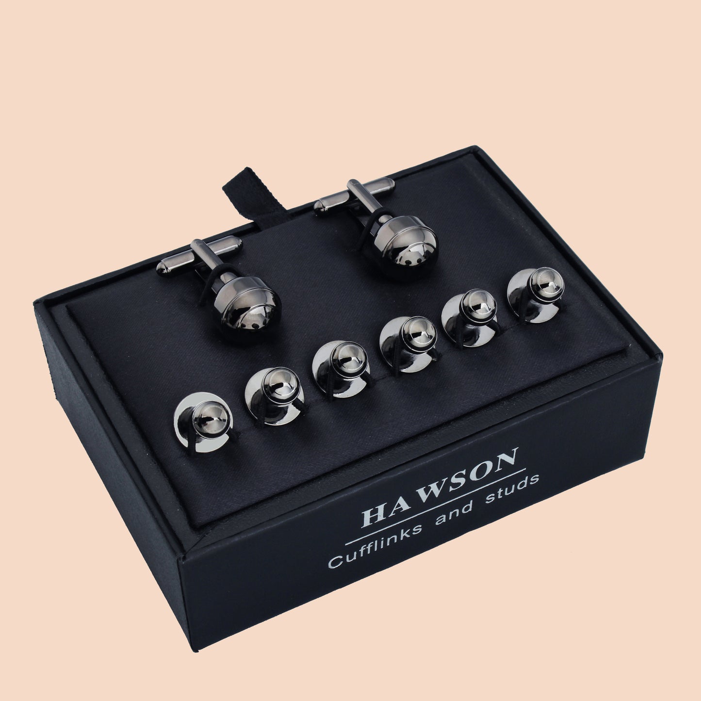 HAWSON Mental Cufflinks and Studs Set for Men