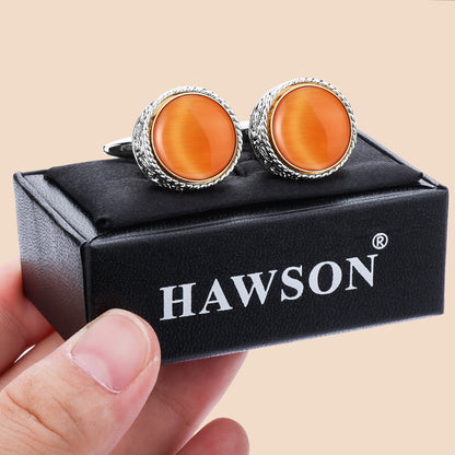 HAWSON Fancy Cufflinks for Men Suitable for Tall and Big Men, in Gift Box, Easy to Match Wedding Dress Shirt Coats and Accessories or Jewelry