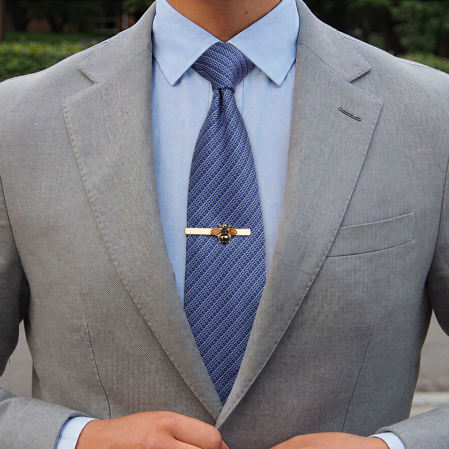 Bee Tie Clip | 2 Inch Brass Enamel Bumblebee Tie Bar for Men