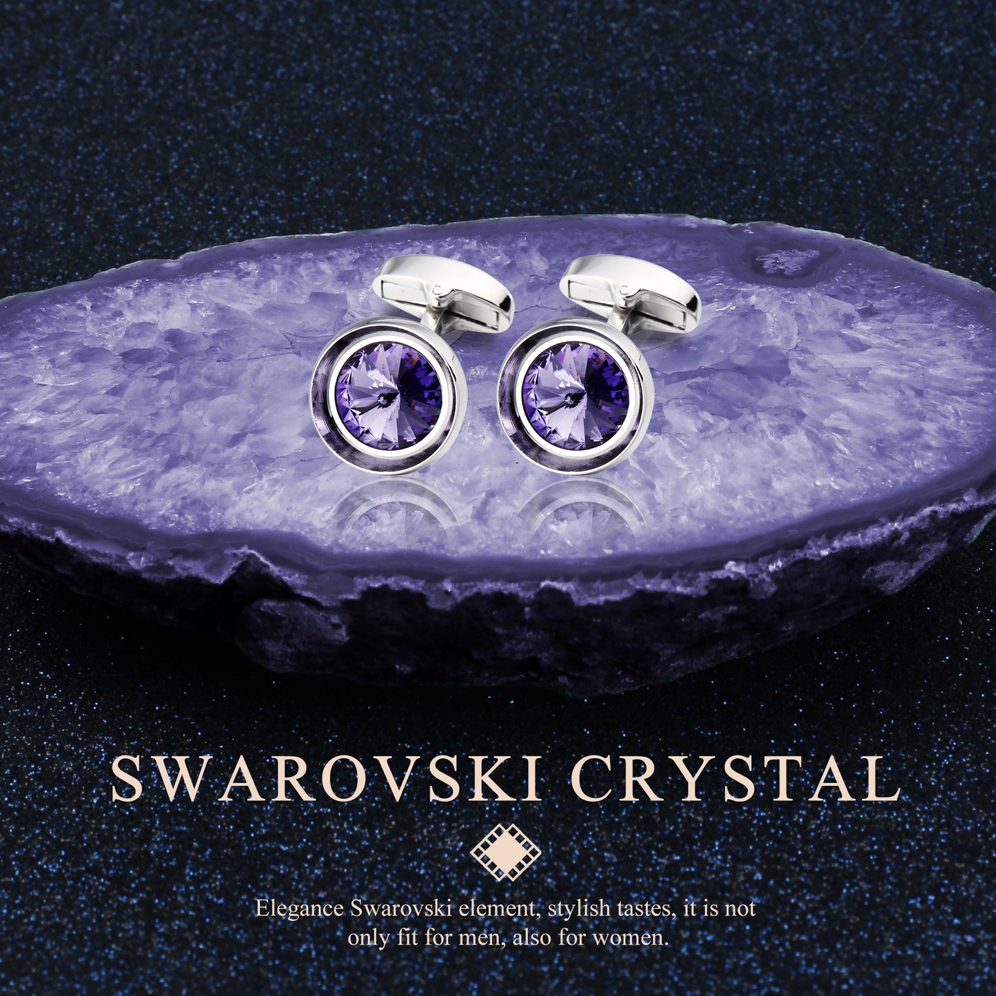 HAWSON Swarovski Crystal Cufflinks for Men