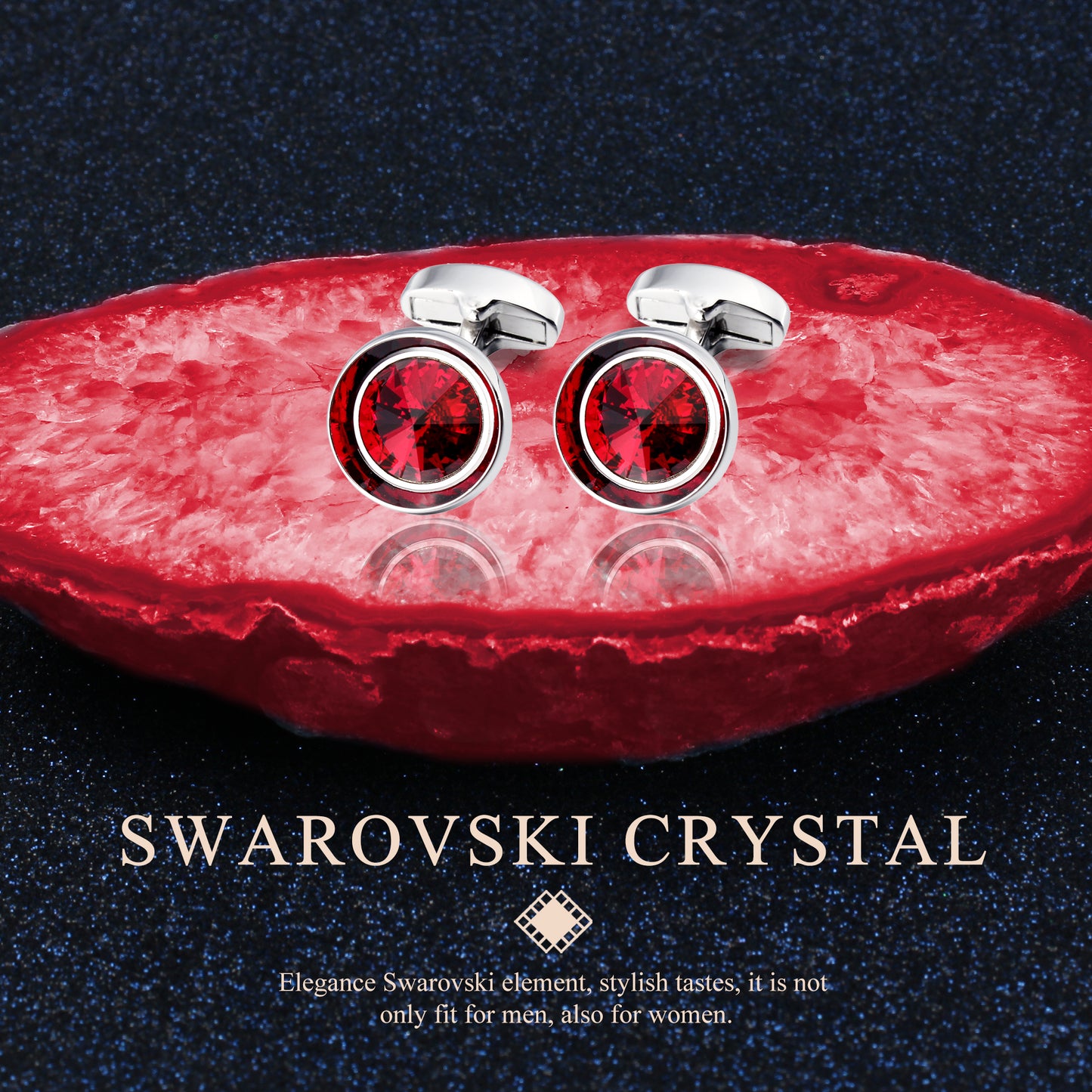 HAWSON Swarovski Crystal Cufflinks for Men