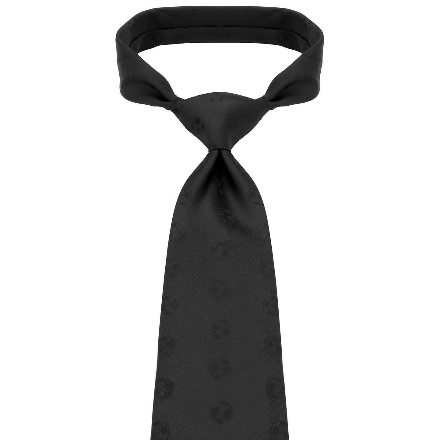 Black Soccer Ball Jacquard Tie for Men | Business & Formal Necktie