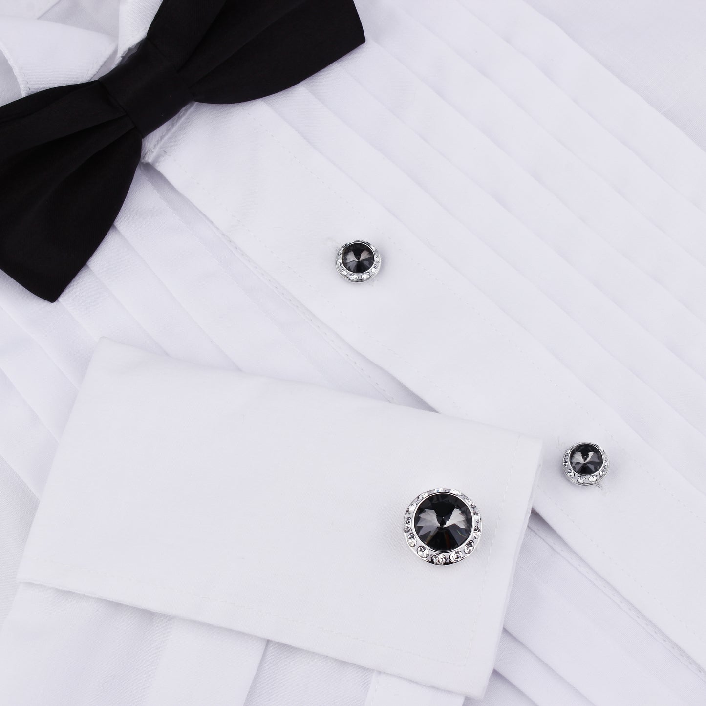 HAWSON Crystal Cufflinks and Studs Set for Men