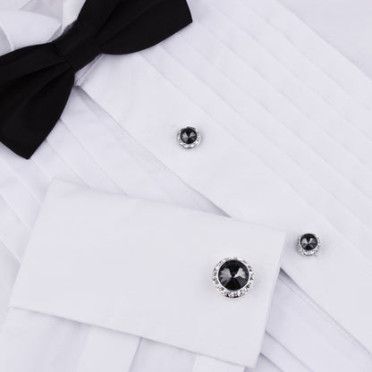 HAWSON Crystal Cufflinks and Studs Set for Men