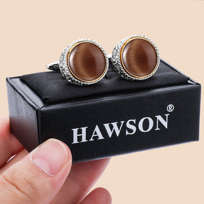 HAWSON Fancy Cufflinks for Men Suitable for Tall and Big Men, in Gift Box, Easy to Match Wedding Dress Shirt Coats and Accessories or Jewelry