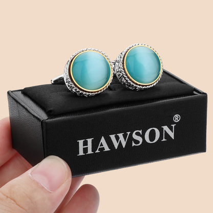 HAWSON Fancy Cufflinks for Men Suitable for Tall and Big Men, in Gift Box, Easy to Match Wedding Dress Shirt Coats and Accessories or Jewelry