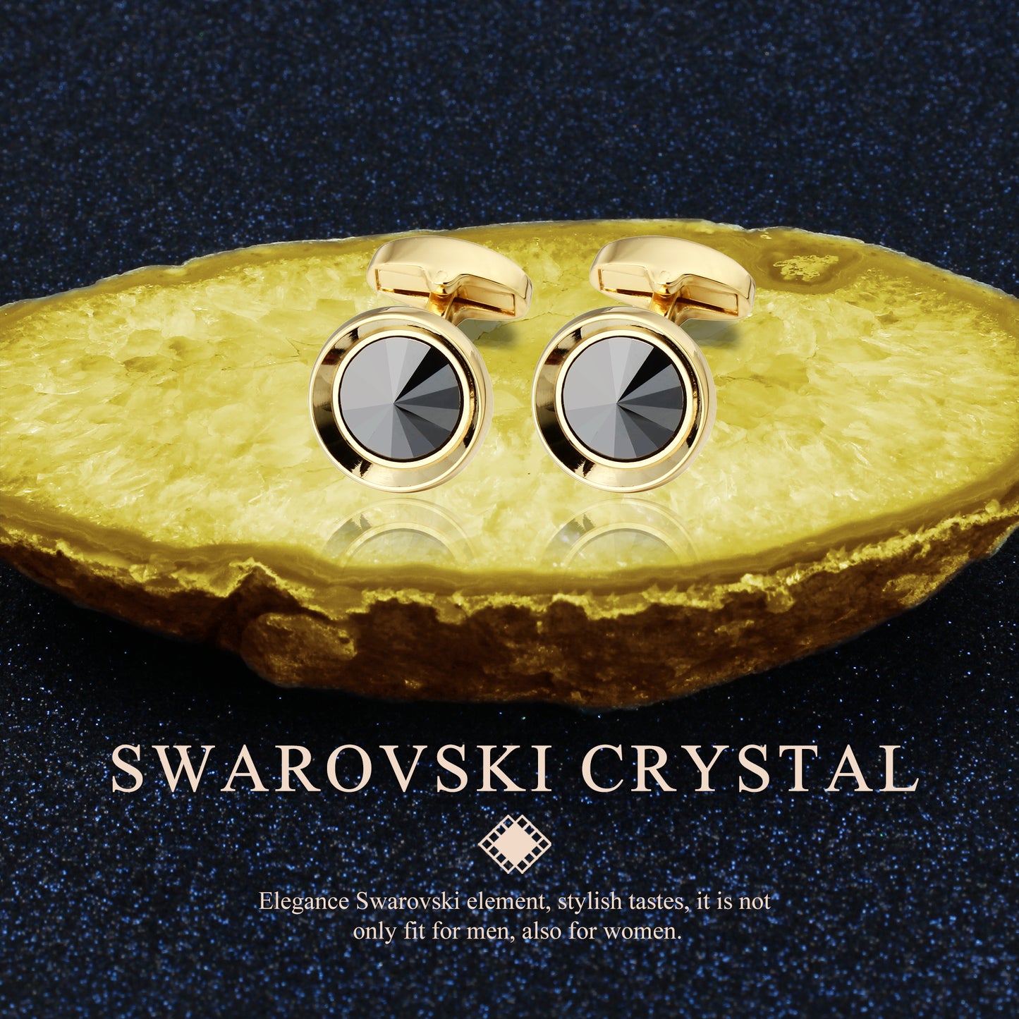 HAWSON Swarovski Crystal Cufflinks for Men