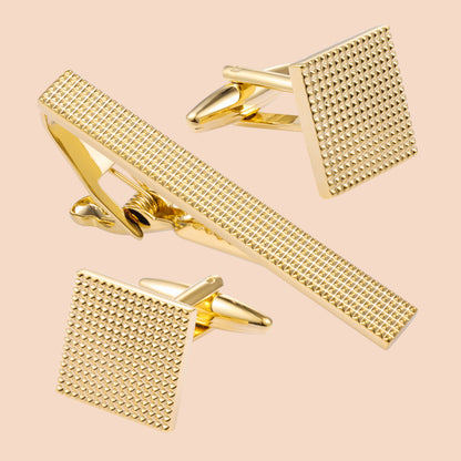 HAWSON Square Cufflinks and Tie Clip Set for Men