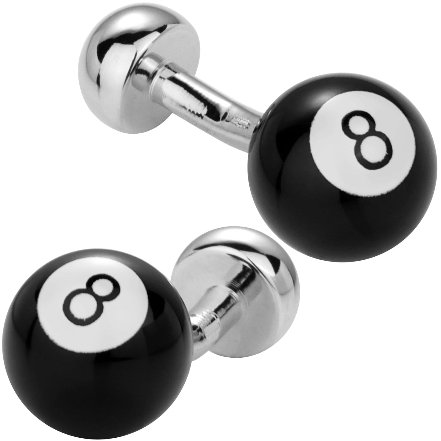 No. 8 Black Pool Ball Cufflinks For Men With Gift Box